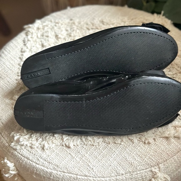 Prada Black Patent Leather Bow Flats - Picture 8 of 9
